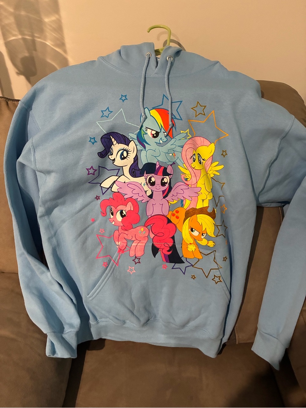 My Little Pony Light Blue Hoodie with Multicolor Pony Design